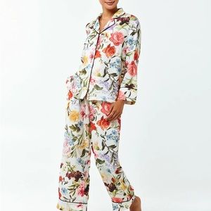 Mestiza Gigi Pajama Set in Ivory Midnight Garden Sz XL